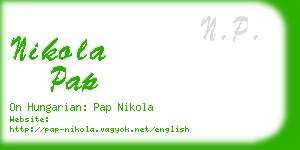 nikola pap business card